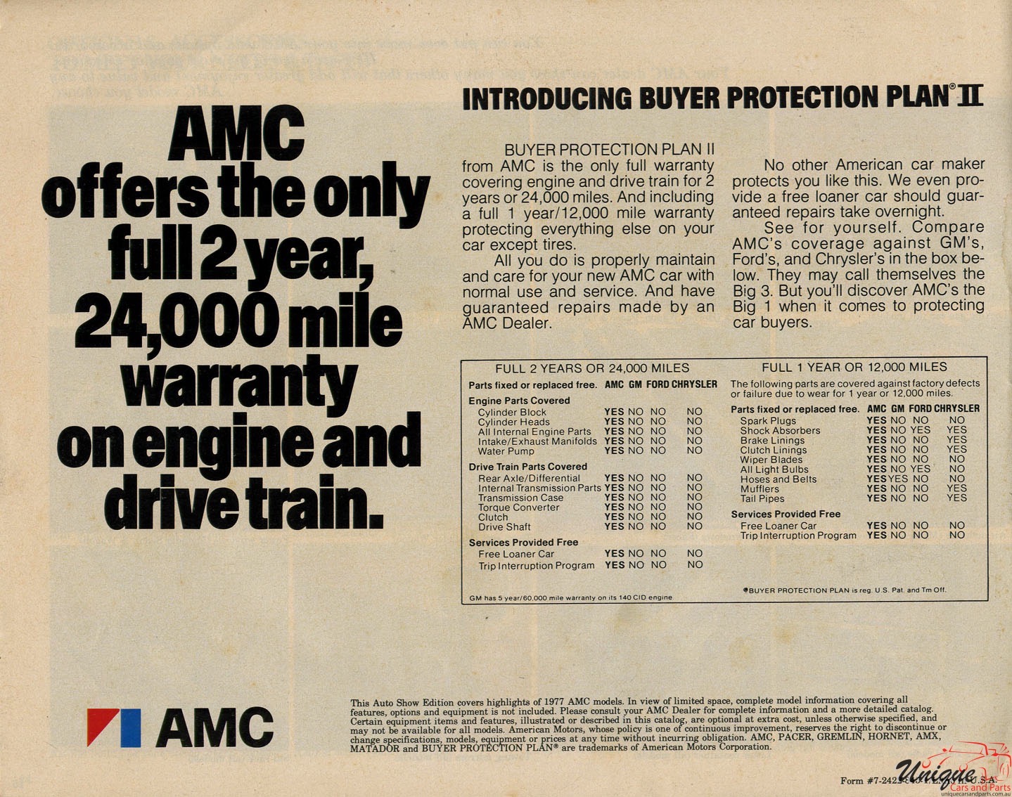 1977 AMC Auto Show Edition Brochure Page 5